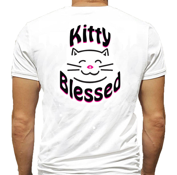 T-Shirt - Kitty Blessed Smiling - Black or White