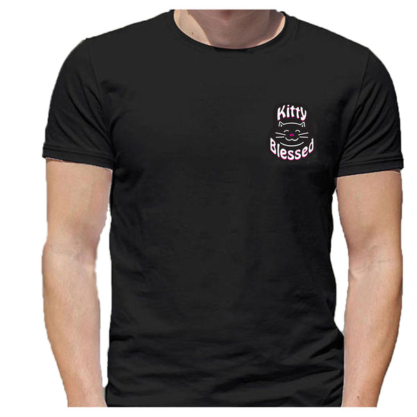 T-Shirt - Kitty Blessed Smiling - Black or White
