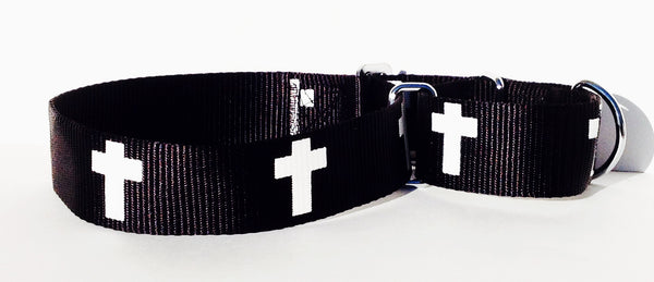Martingale Collar - Cross - Black