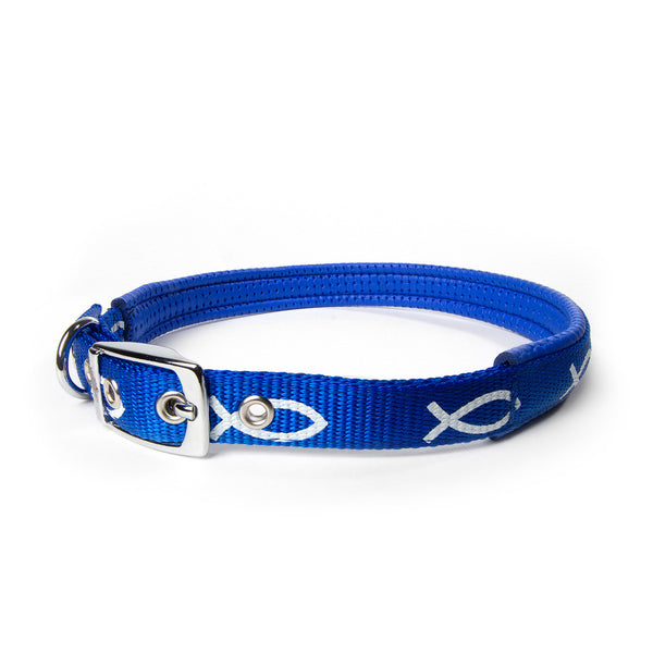 Padded Collar - Fish - Blue