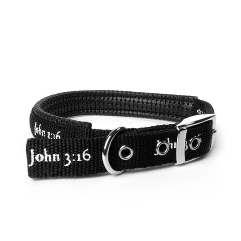 Padded Collar - John 3:16 - Black