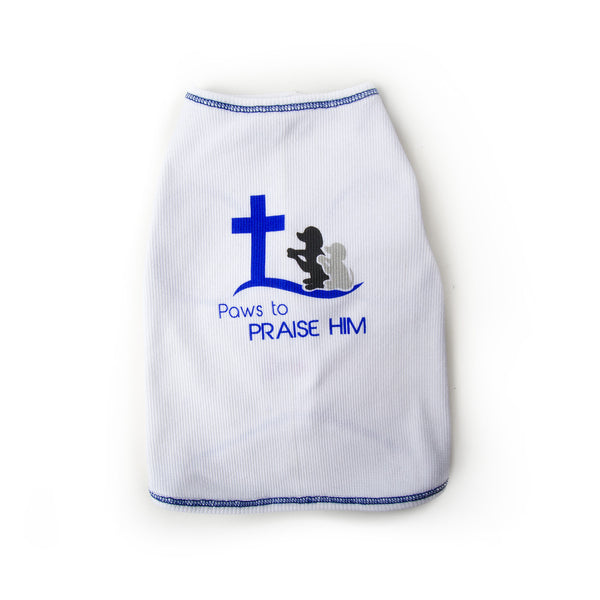 Shirt - Paws to Praise (Dogs) - White/Blue