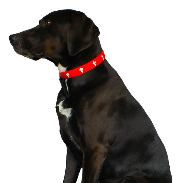 Padded Collar - Cross - Red