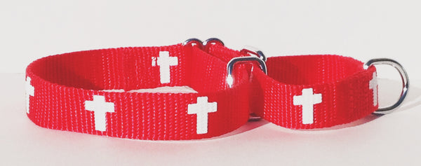 Martingale Collar - Cross - Red