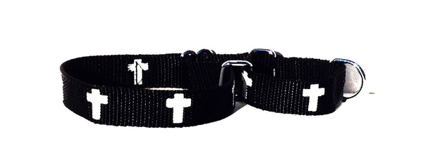 Martingale Collar - Cross - Black