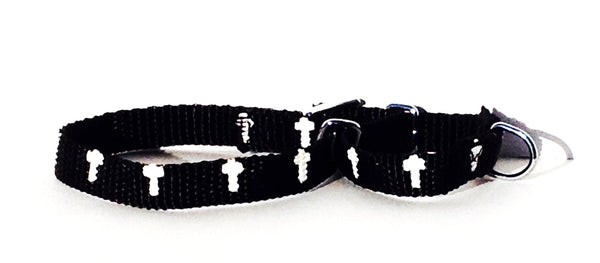 Martingale Collar - Cross - Black