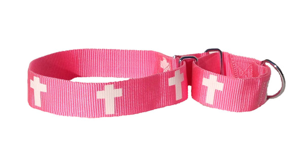 Martingale Collar - Cross - Pink