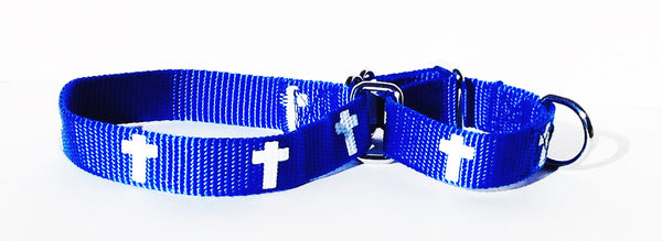Martingale Collar - Cross - Blue