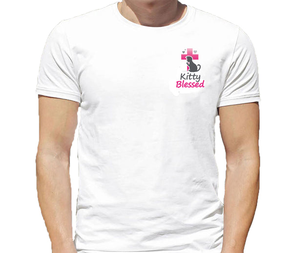 T-Shirt - Kitty Blessed w/hearts - Black or White