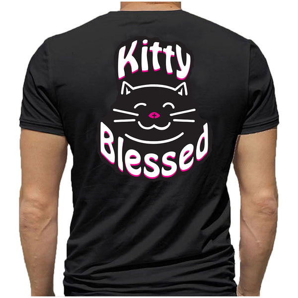 T-Shirt - Kitty Blessed Smiling - Black or White