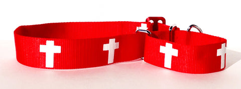 Martingale Collar - Cross - Red
