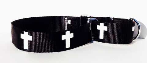 Martingale Collar - Cross - Black