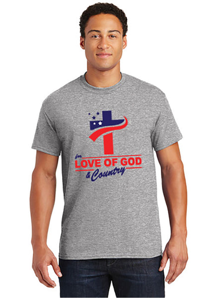 T-Shirt - For Love of God & Country - Gray or White