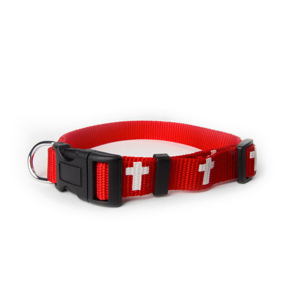 Non-Padded Collar - Cross - Red
