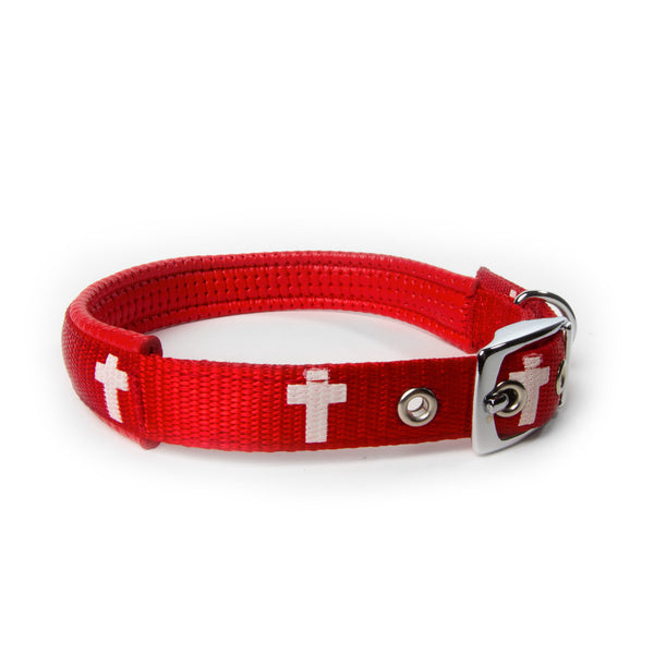 Padded Collar - Cross - Red