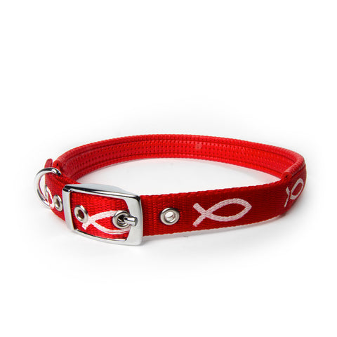 Padded Collar - Fish - Red