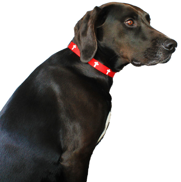 Non-Padded Collar - Cross - Red