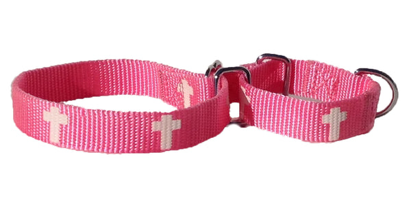 Martingale Collar - Cross - Pink